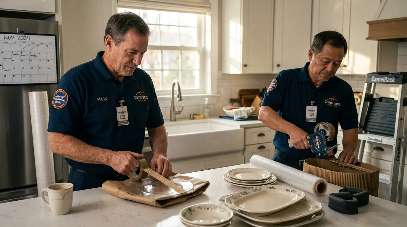 Professional crew packing kitchen dishware in Northport, AL